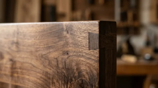 Dettaglio ravvicinato di un mobile italiano autentico con lavorazione artigianale