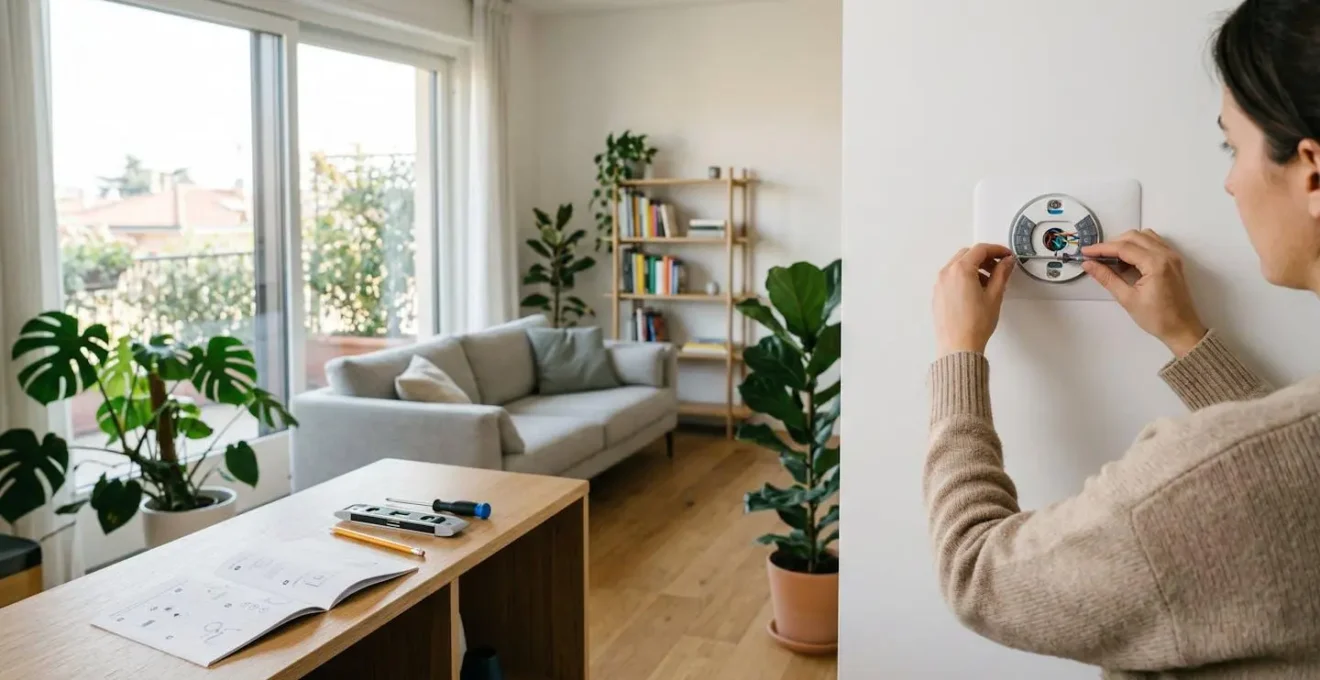 Installazione di un termostato smart WiFi in un ambiente domestico moderno