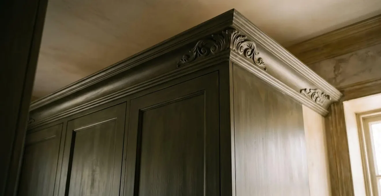 Sopralzo armadio perfettamente integrato con cornici decorative