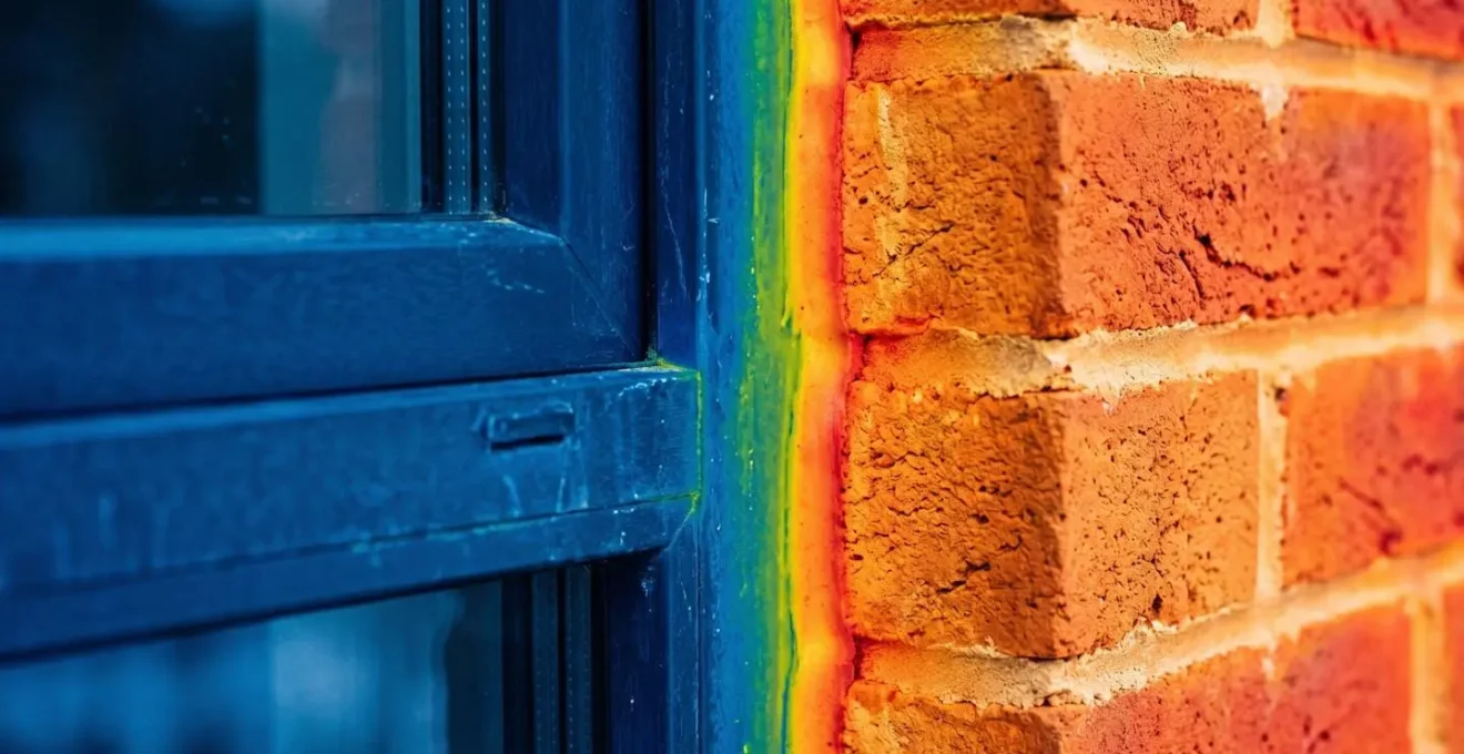 Immagine termografica di una casa che mostra le perdite di calore nonostante finestre nuove